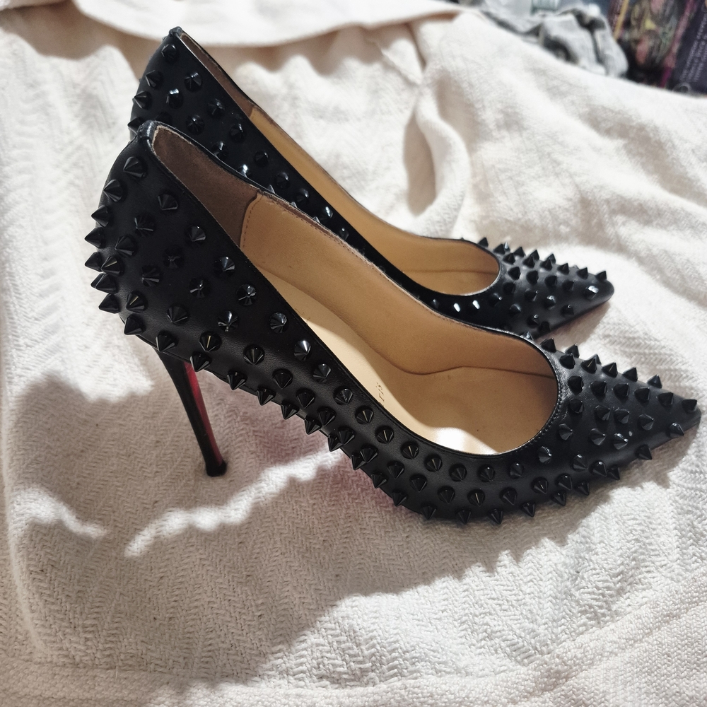 Christian Louboutin Black Spiked Heels